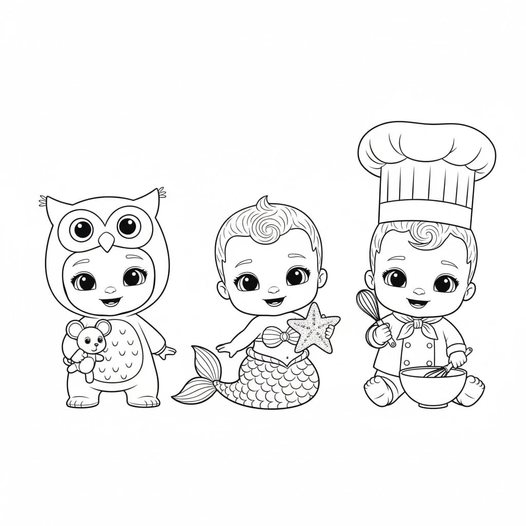 Cry Babies enkel Tegninger til Farvelægning