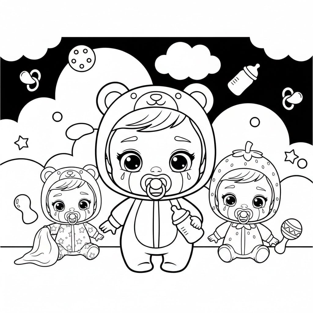 Cry Babies Gratis Tegninger til Farvelægning