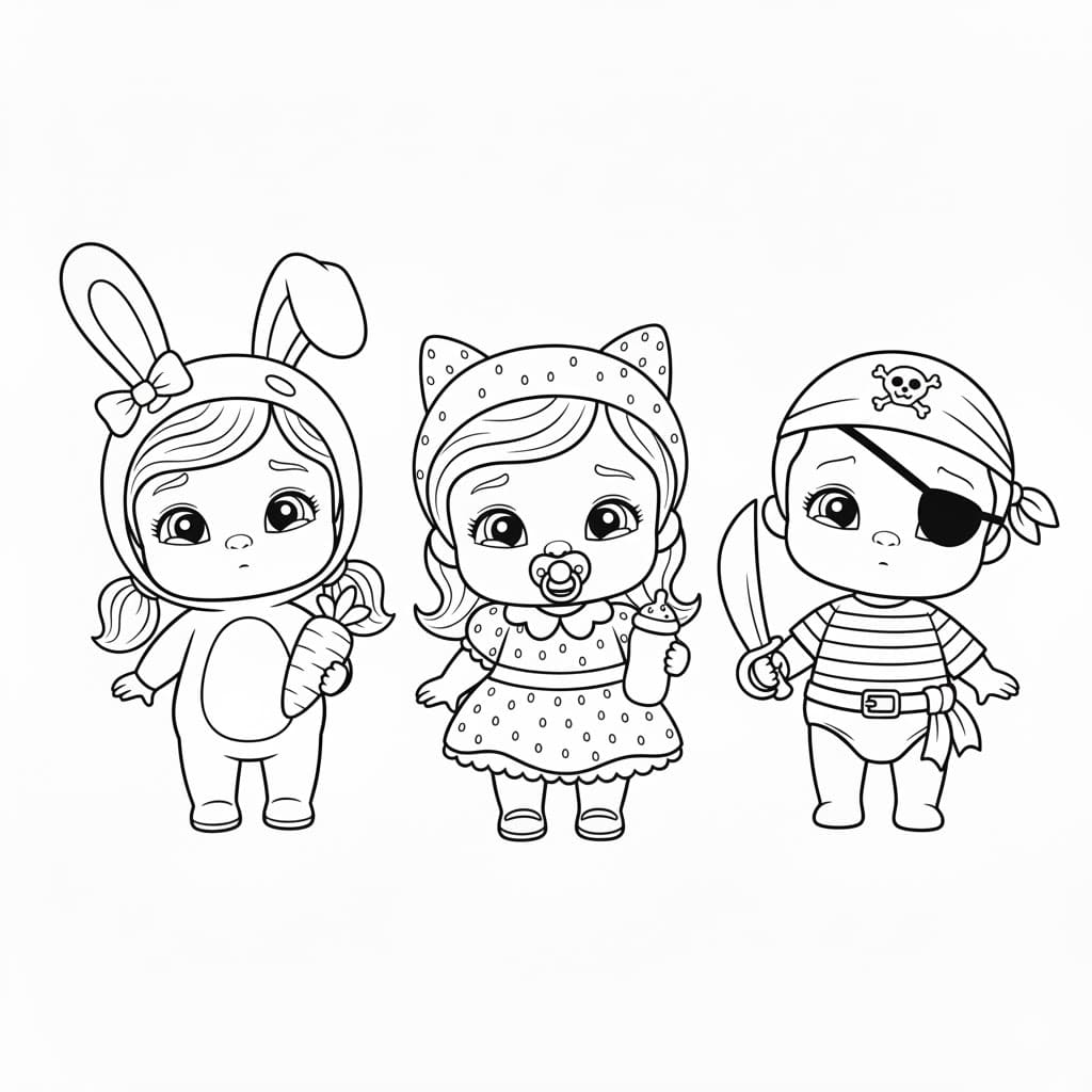 Cry Babies meget sød Tegninger til Farvelægning