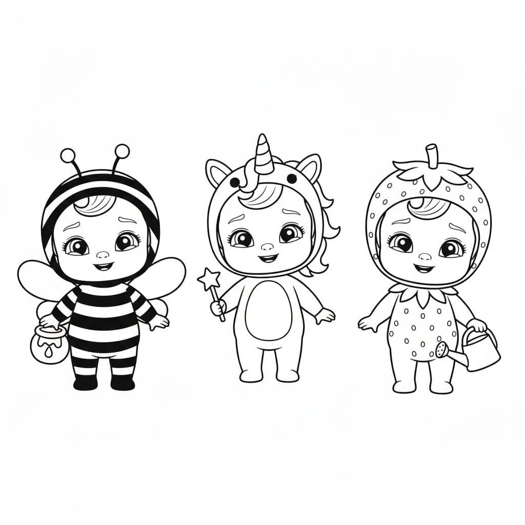 Cry Babies printbar Tegninger til Farvelægning