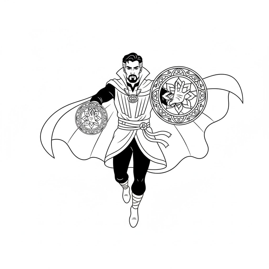 Doctor Strange gratis for børn Tegninger til Farvelægning