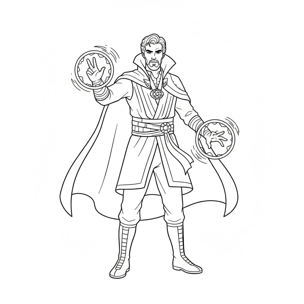 Doctor Strange grundlæggende Tegninger til Farvelægning