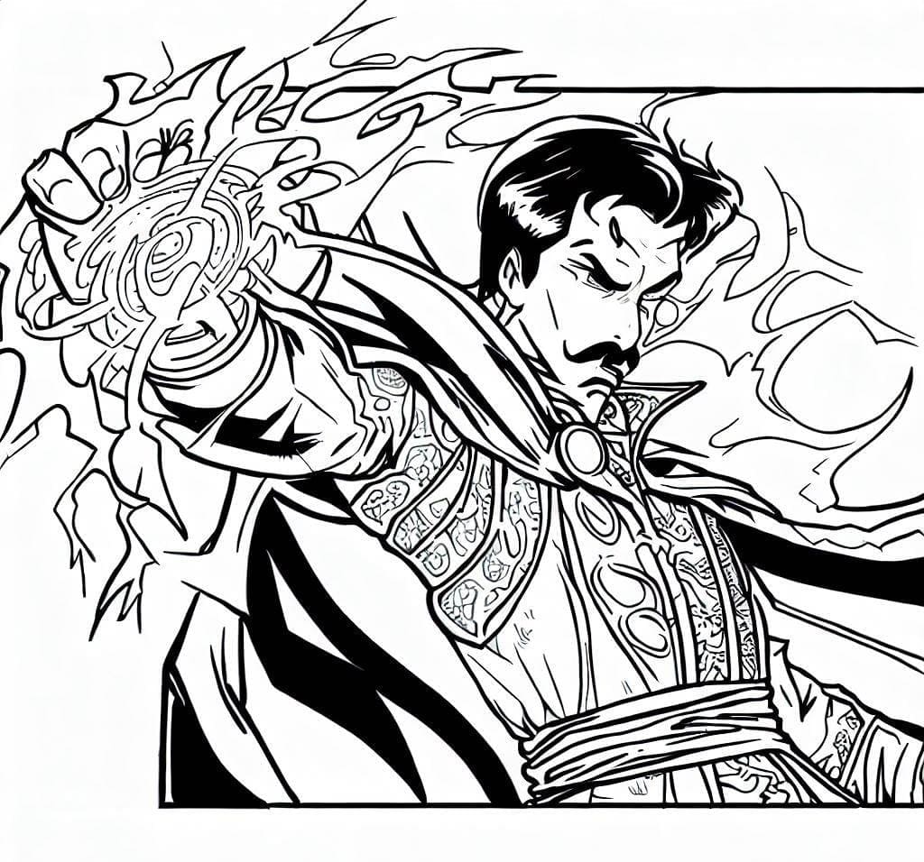 Doctor Strange med magi Tegninger til Farvelægning