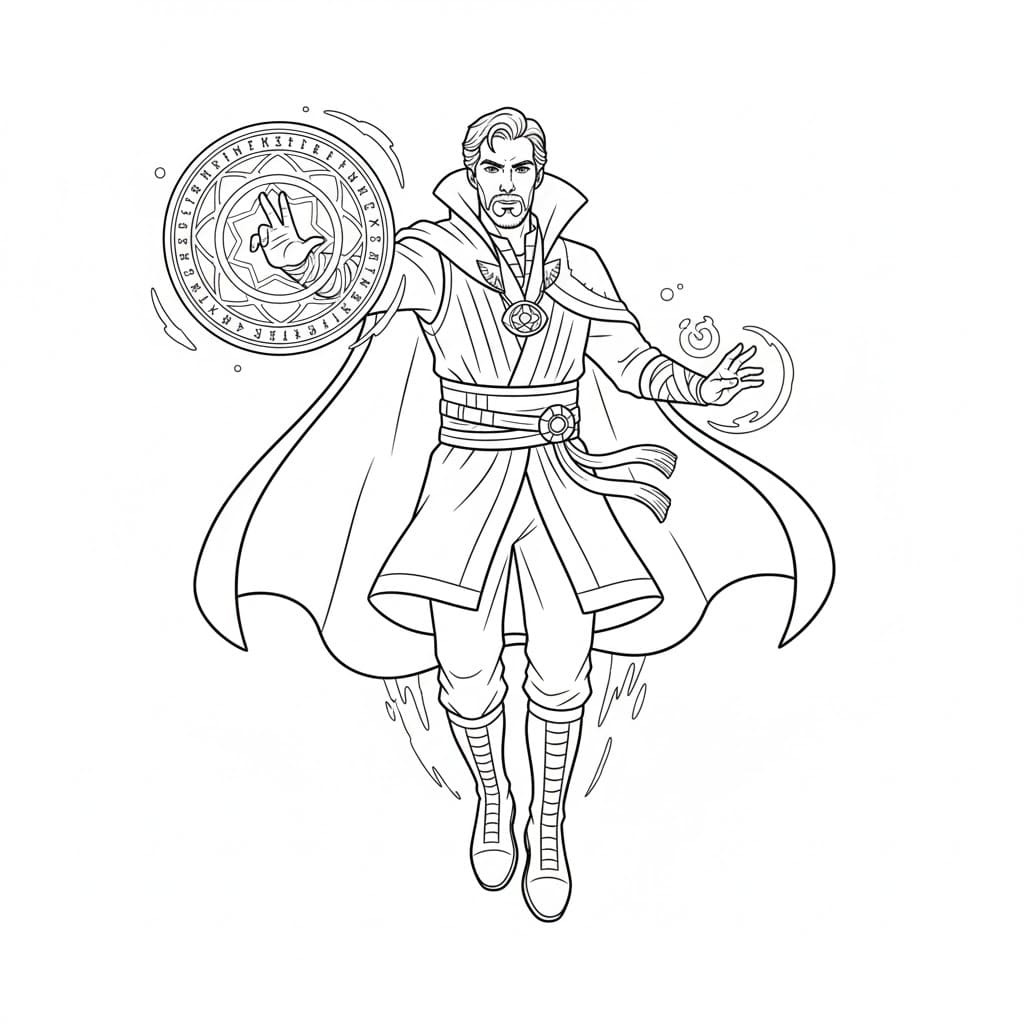 Doctor Strange printbar gratis Tegninger til Farvelægning