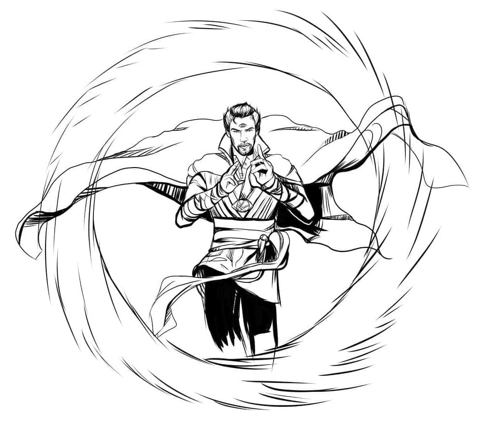 Doctor Stranges åbne port Tegninger til Farvelægning