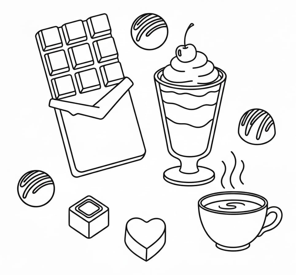 Fantastisk chokolade Tegninger til Farvelægning