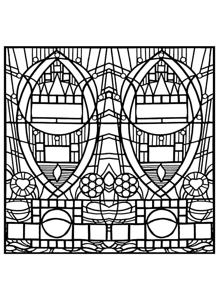 Glasmaleri-trykk Tegninger til Farvelægning