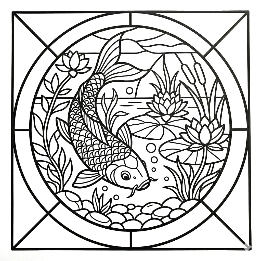 Glasmalerifisk Tegninger til Farvelægning