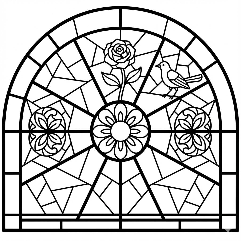 Glassmaleri fint Tegninger til Farvelægning