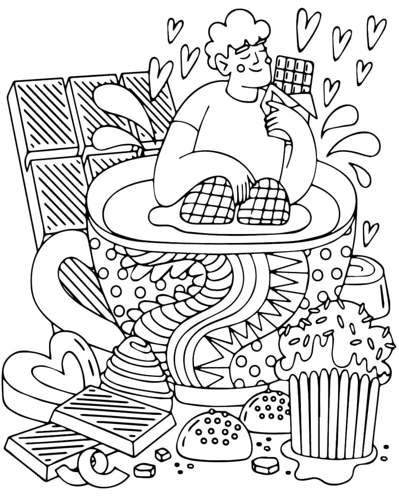 Gratis chokolade til børn Tegninger til Farvelægning