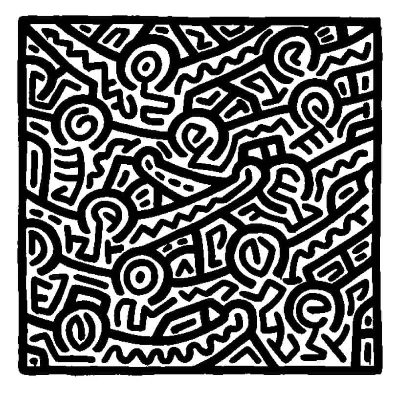 Gratis Keith Haring-billede Tegninger til Farvelægning