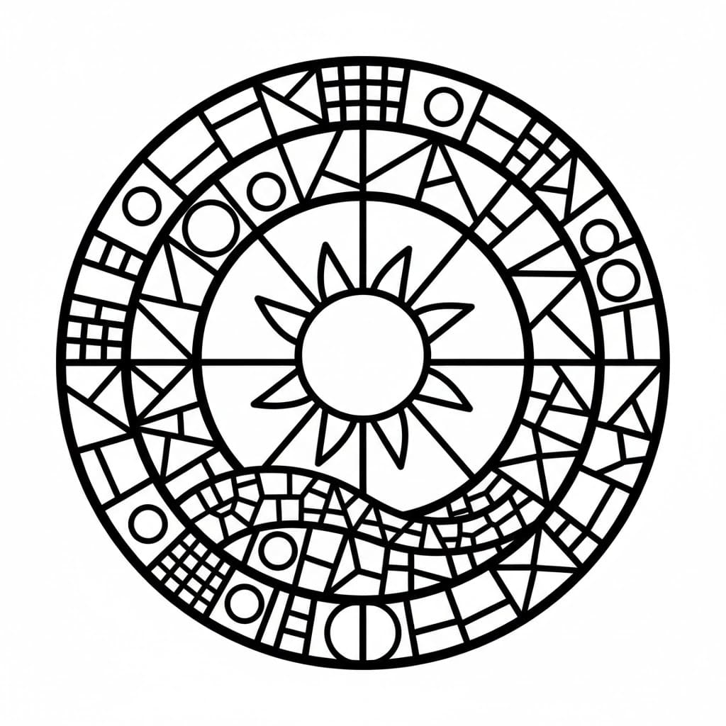 Gratis mosaik for børn Tegninger til Farvelægning