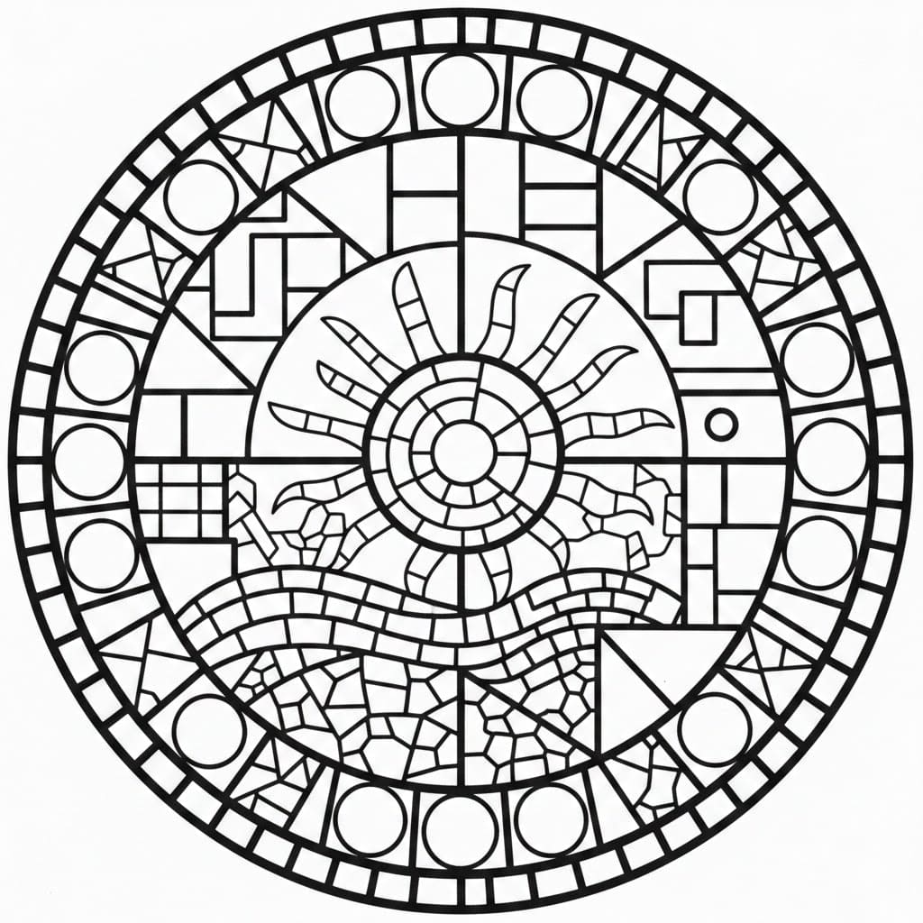 Gratis mosaiktegning Tegninger til Farvelægning