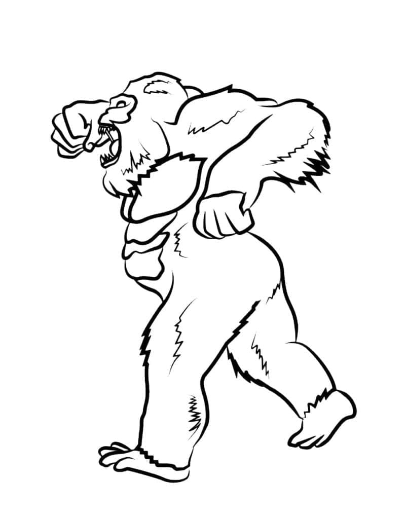 Gratis printbar King Kong Tegninger til Farvelægning