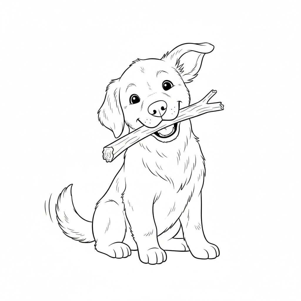 Gratis udskrivning af Golden Retriever Tegninger til Farvelægning