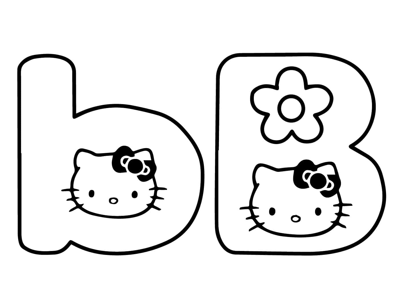 Hello Kitty Bogstav B Tegninger til Farvelægning