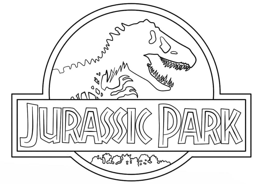 Jurassic Park Logo Tegninger til Farvelægning