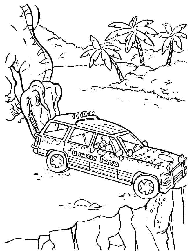 Jurassic Park printbar Tegninger til Farvelægning