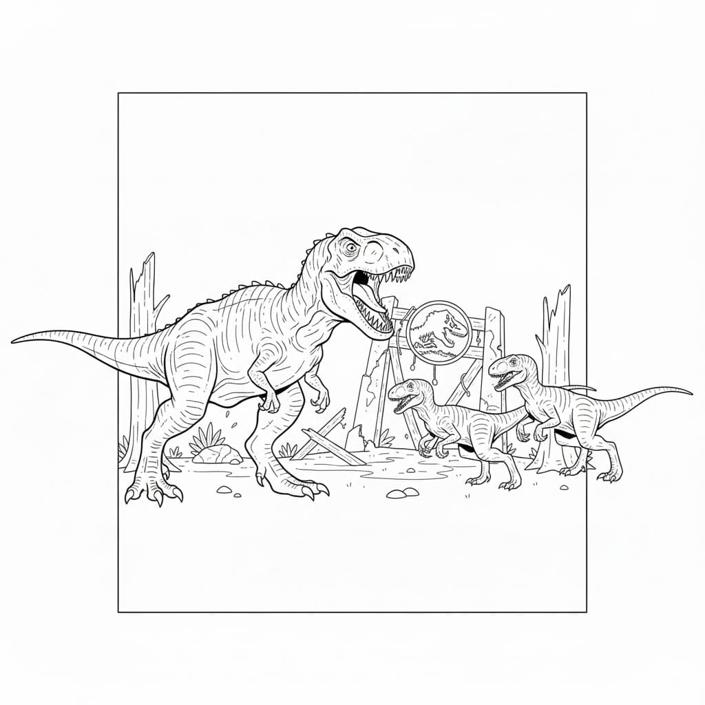 Jurassic World flot Tegninger til Farvelægning