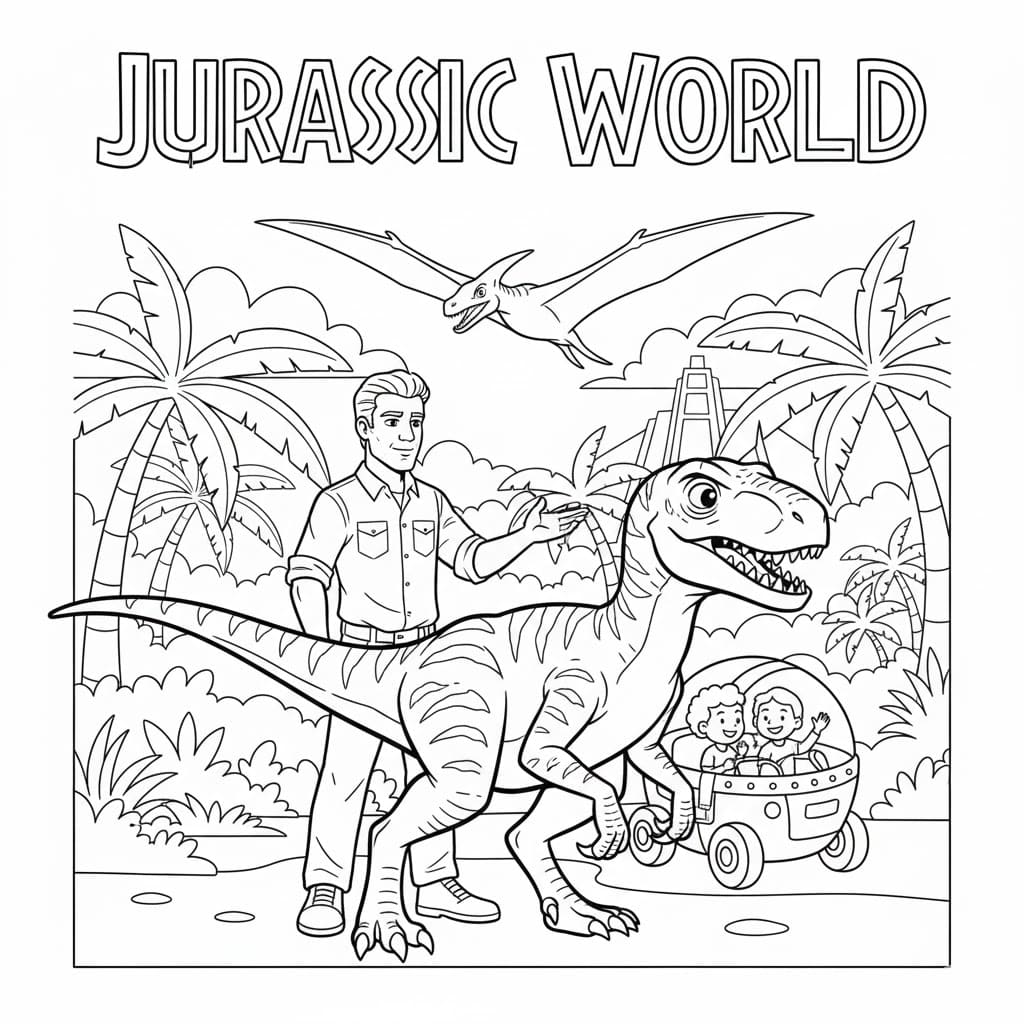 Jurassic World gratis Tegninger til Farvelægning