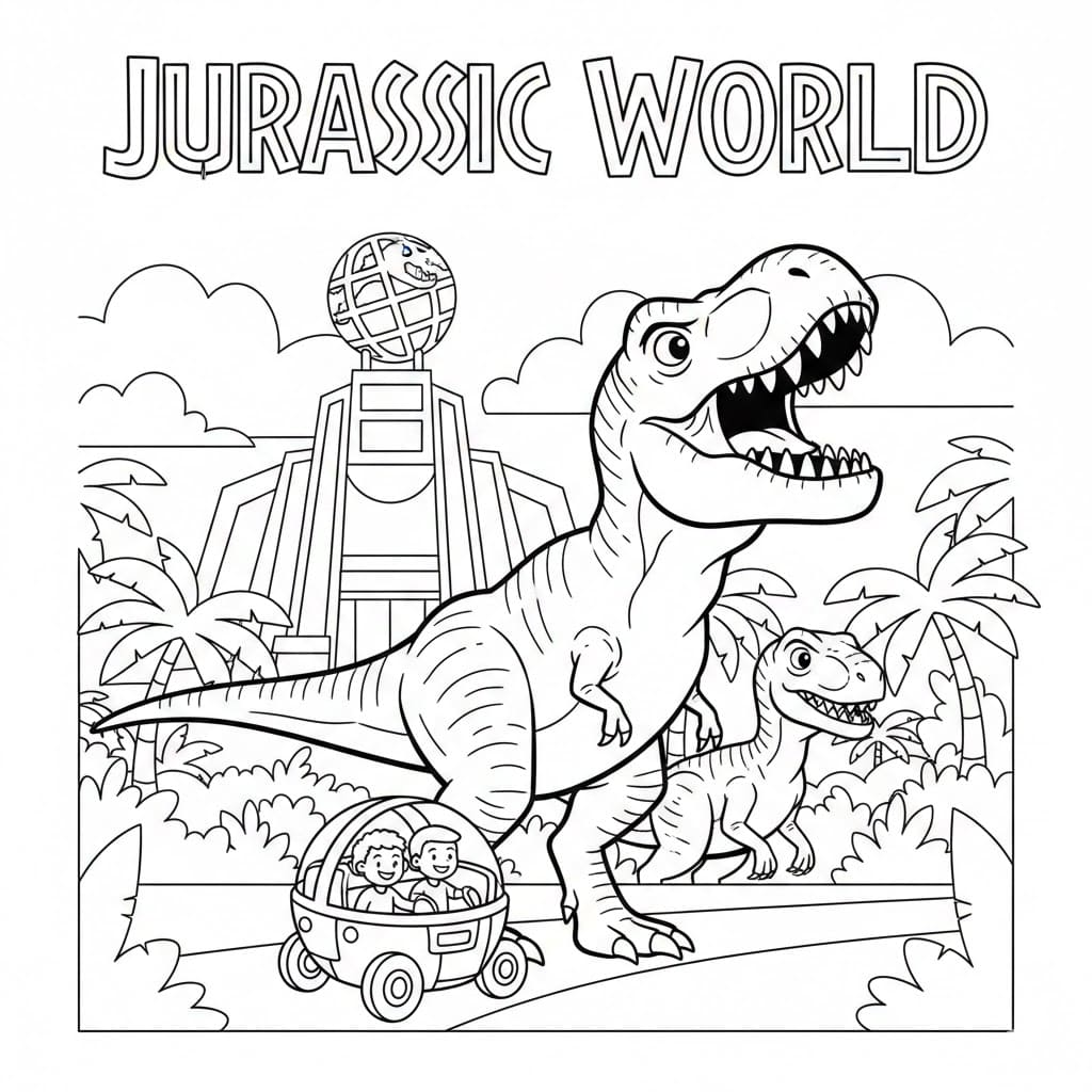 Jurassic World Tegninger til Farvelægning