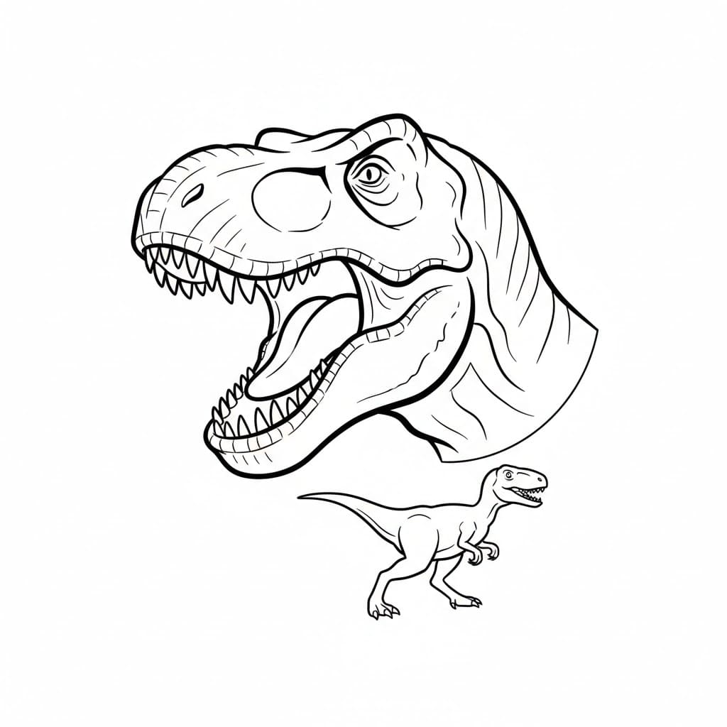 Jurassic World simpel Tegninger til Farvelægning