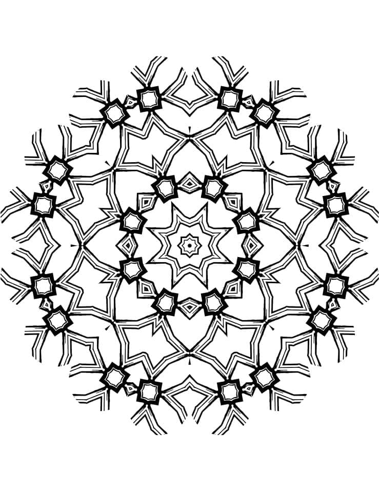 Kalejdoskop Mandala Tegninger til Farvelægning