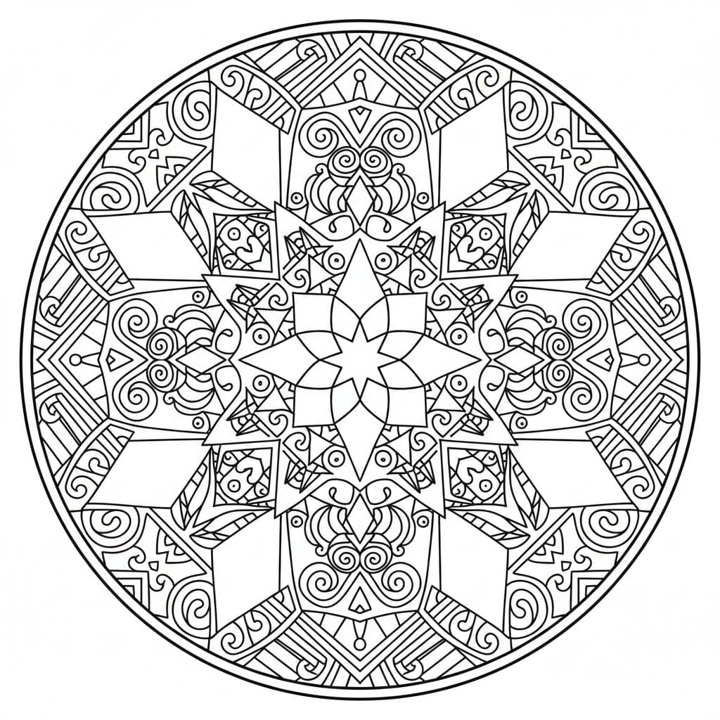 Kalejdoskop simpelt Tegninger til Farvelægning