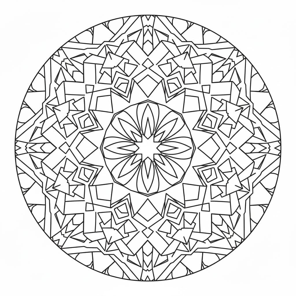 Kalejdoskop-tryk Tegninger til Farvelægning