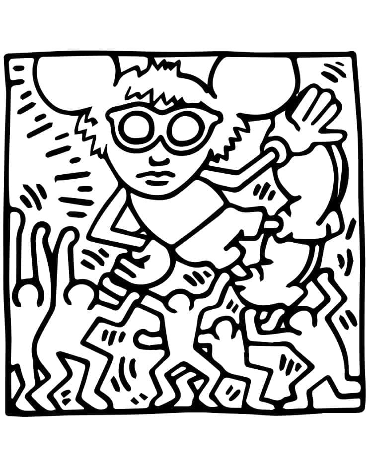 Keith Haring - Andy Mus Tegninger til Farvelægning