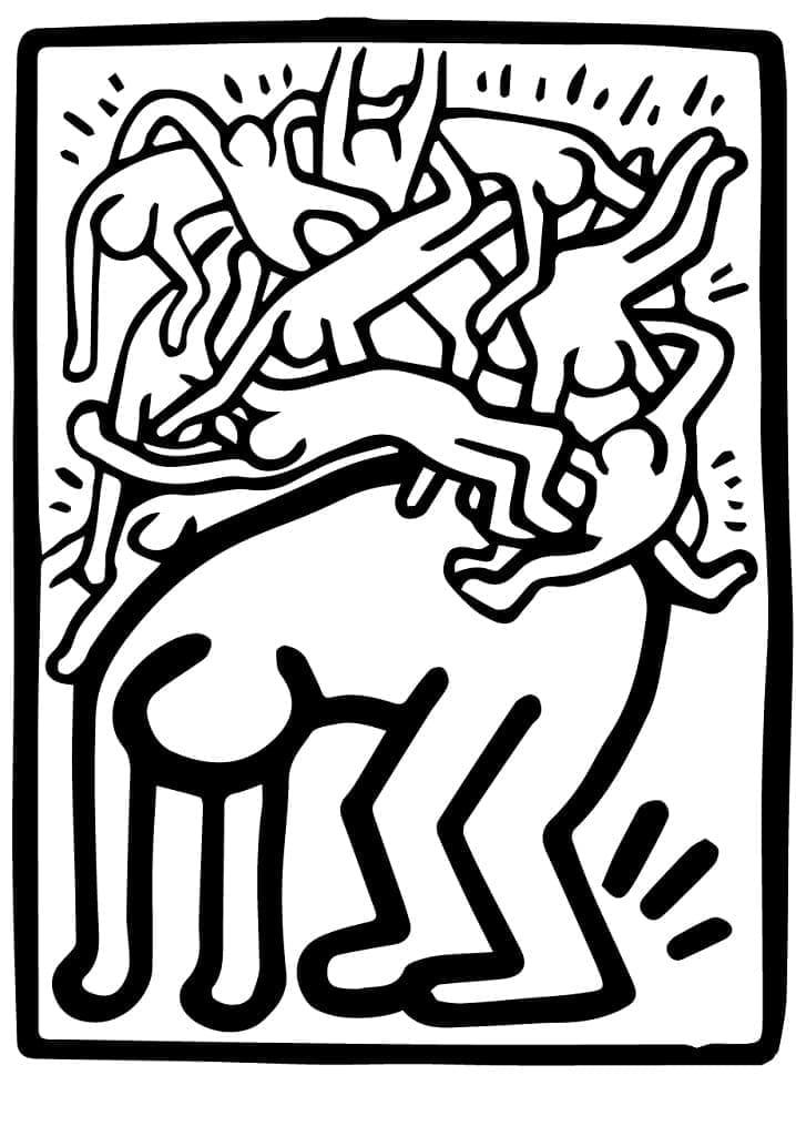 Keith Haring - Bekæmp AIDS verden over Tegninger til Farvelægning