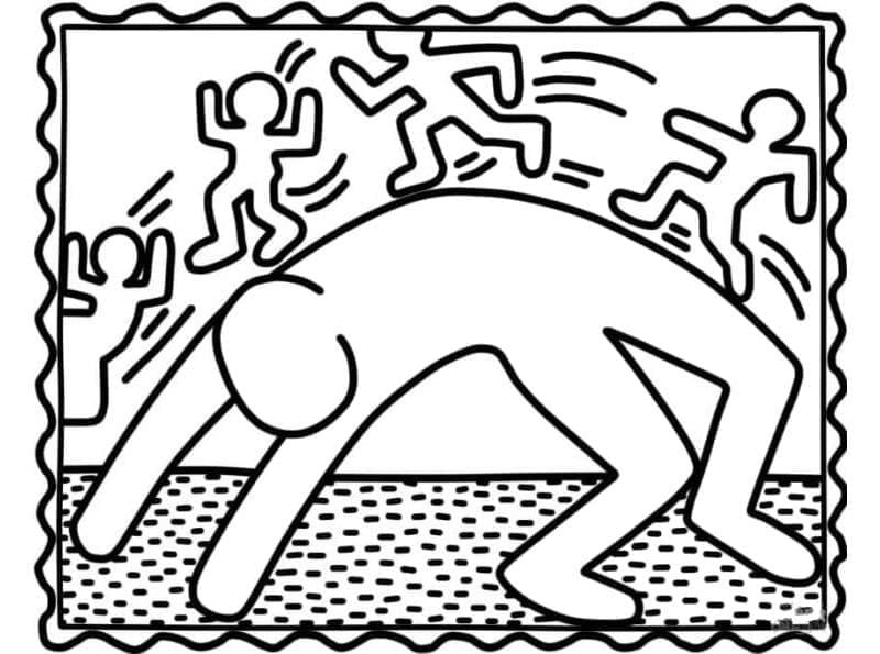 Keith Haring - Bridgeøvelse Tegninger til Farvelægning