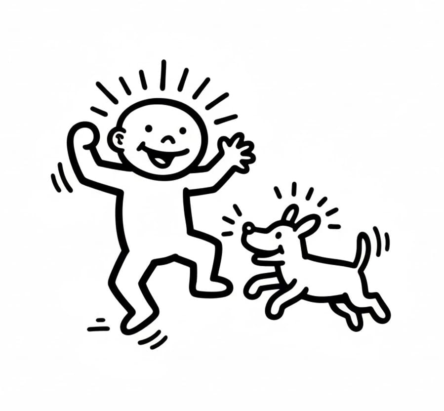 Keith Haring er dejlig Tegninger til Farvelægning