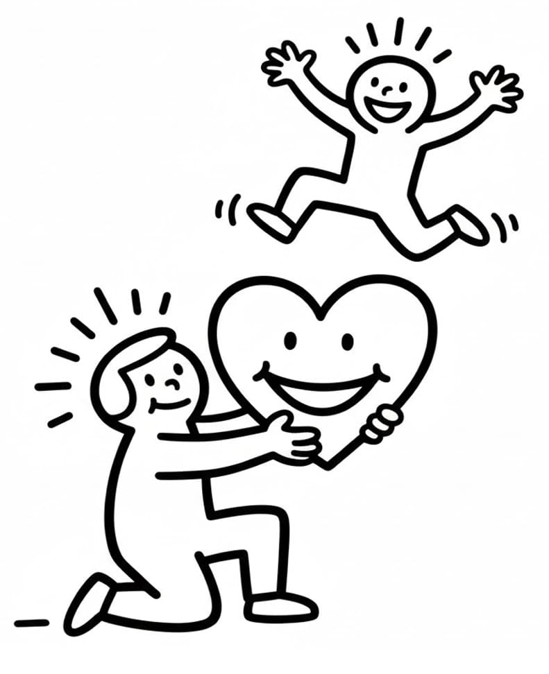 Keith Haring gratis billede Tegninger til Farvelægning