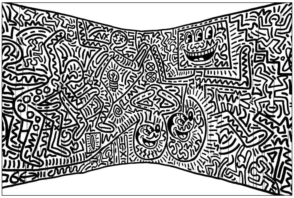 Keith Haring Kunst for Voksne Tegninger til Farvelægning
