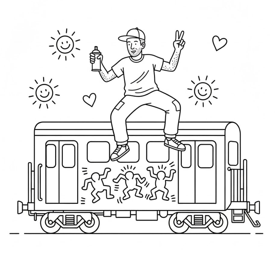 Keith Haring Perfekt Tegninger til Farvelægning