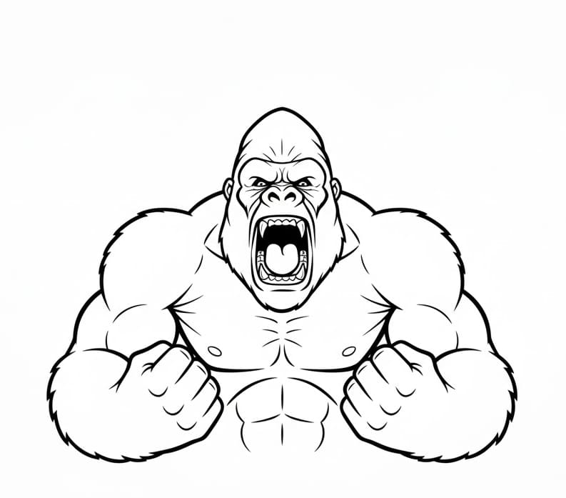 King Kong-ansigt Tegninger til Farvelægning