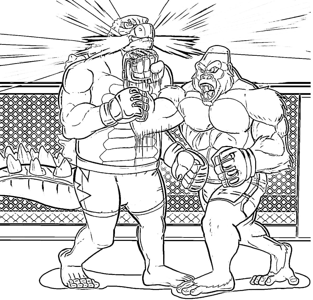 King Kong-boksning Tegninger til Farvelægning