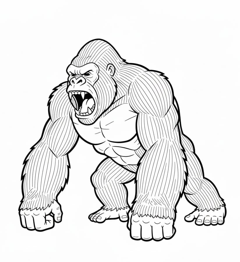 King Kong flot Tegninger til Farvelægning