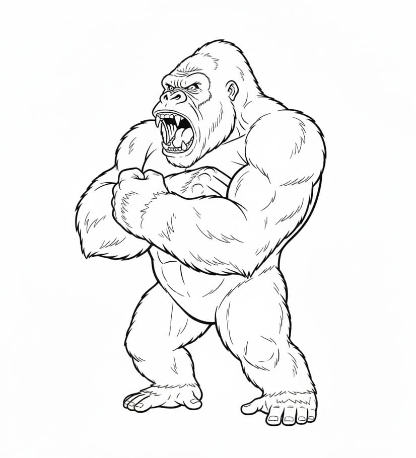 King Kong for børn Tegninger til Farvelægning