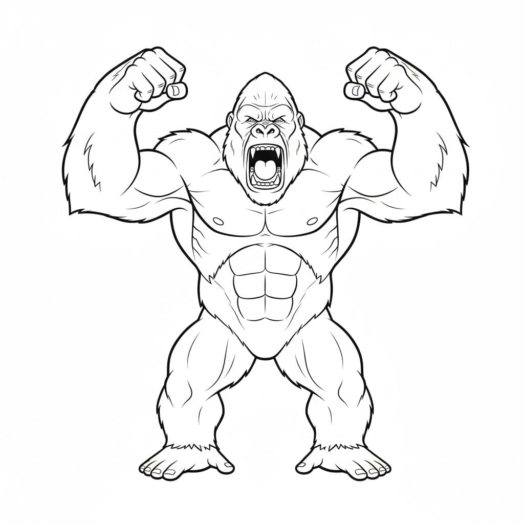 King Kong for børn gratis Tegninger til Farvelægning