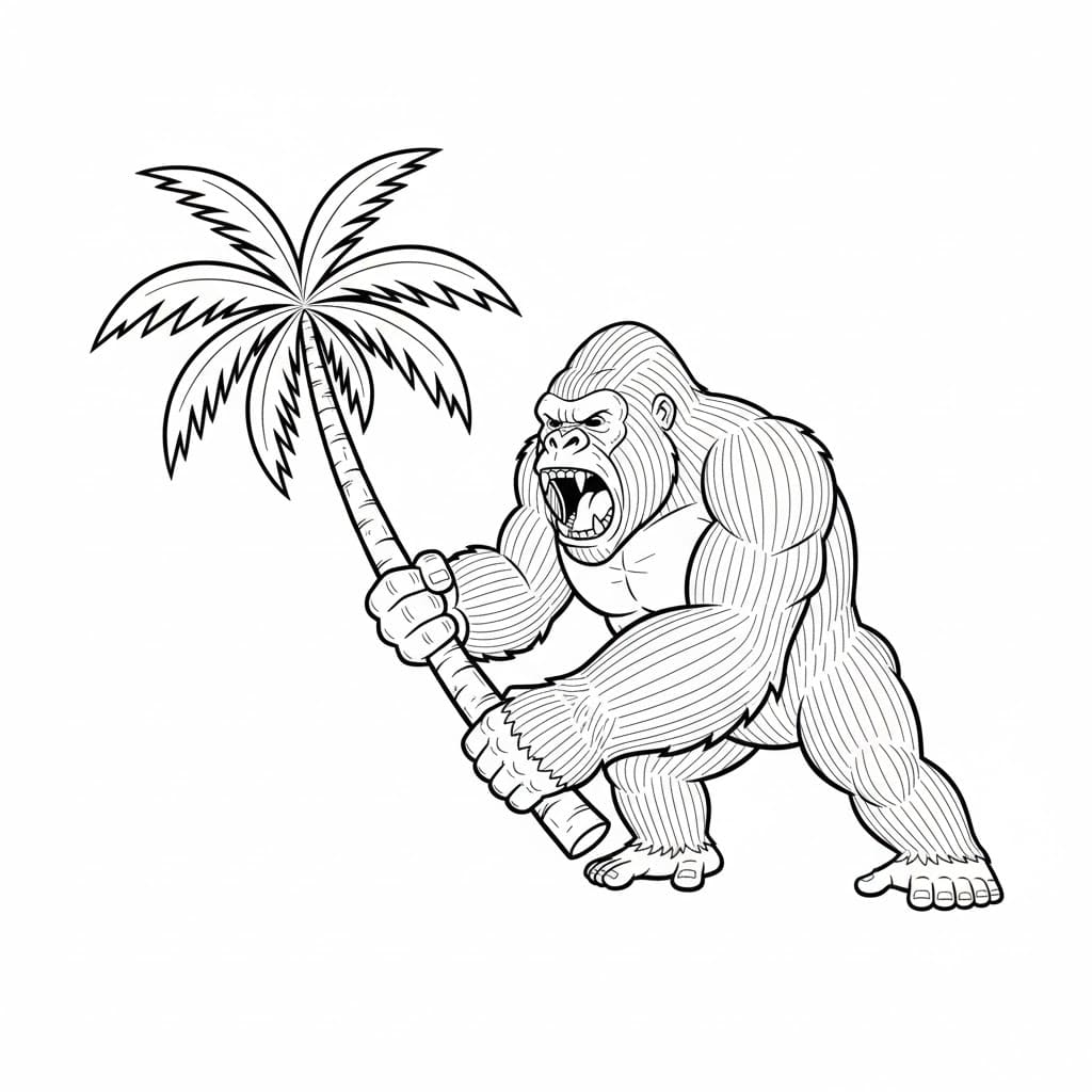 King Kong gratis for børn Tegninger til Farvelægning