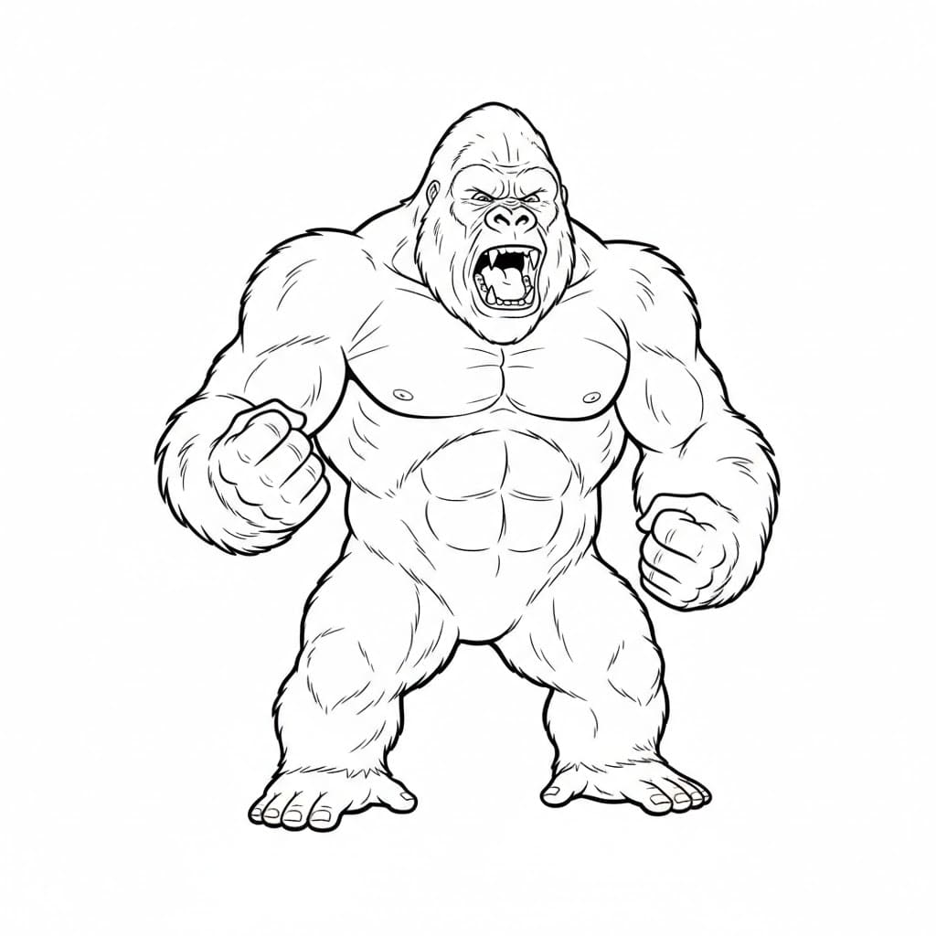 King Kong grundlæggende Tegninger til Farvelægning