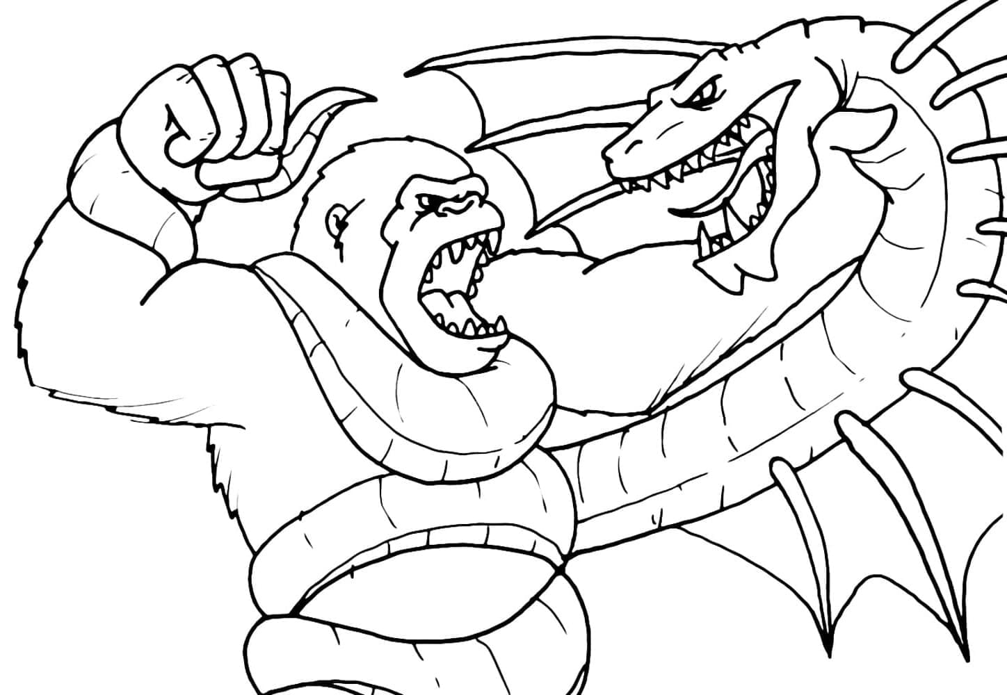 King Kong vs Warbat Tegninger til Farvelægning