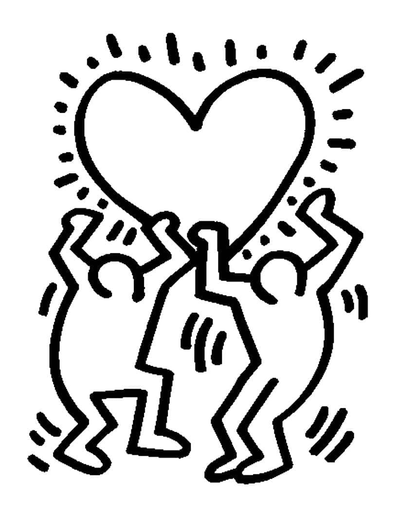 Kunstværker af Keith Haring Tegninger til Farvelægning
