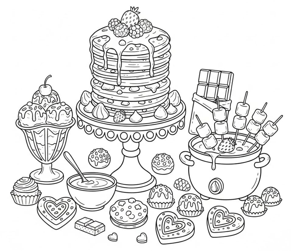 Lækker chokolade Tegninger til Farvelægning