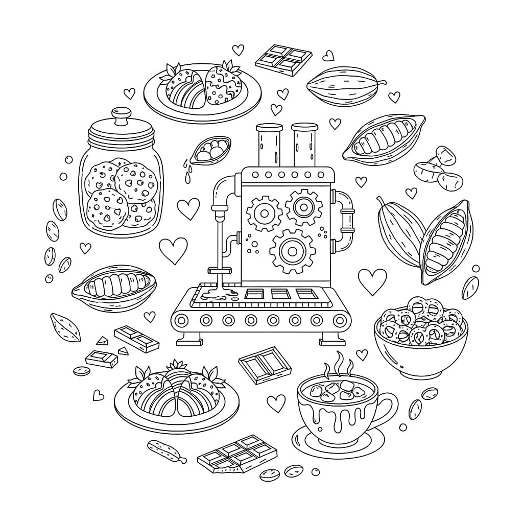 Lav chokolade Tegninger til Farvelægning