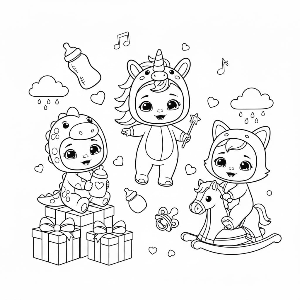 Lykkelig Cry Babies Tegninger til Farvelægning