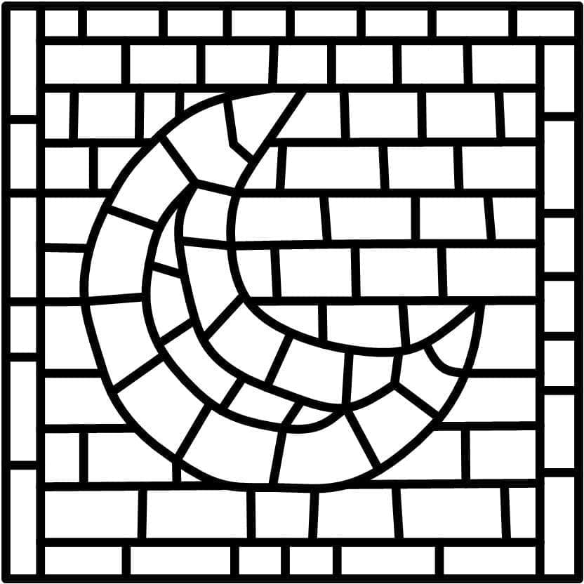 Månemosaik Tegninger til Farvelægning