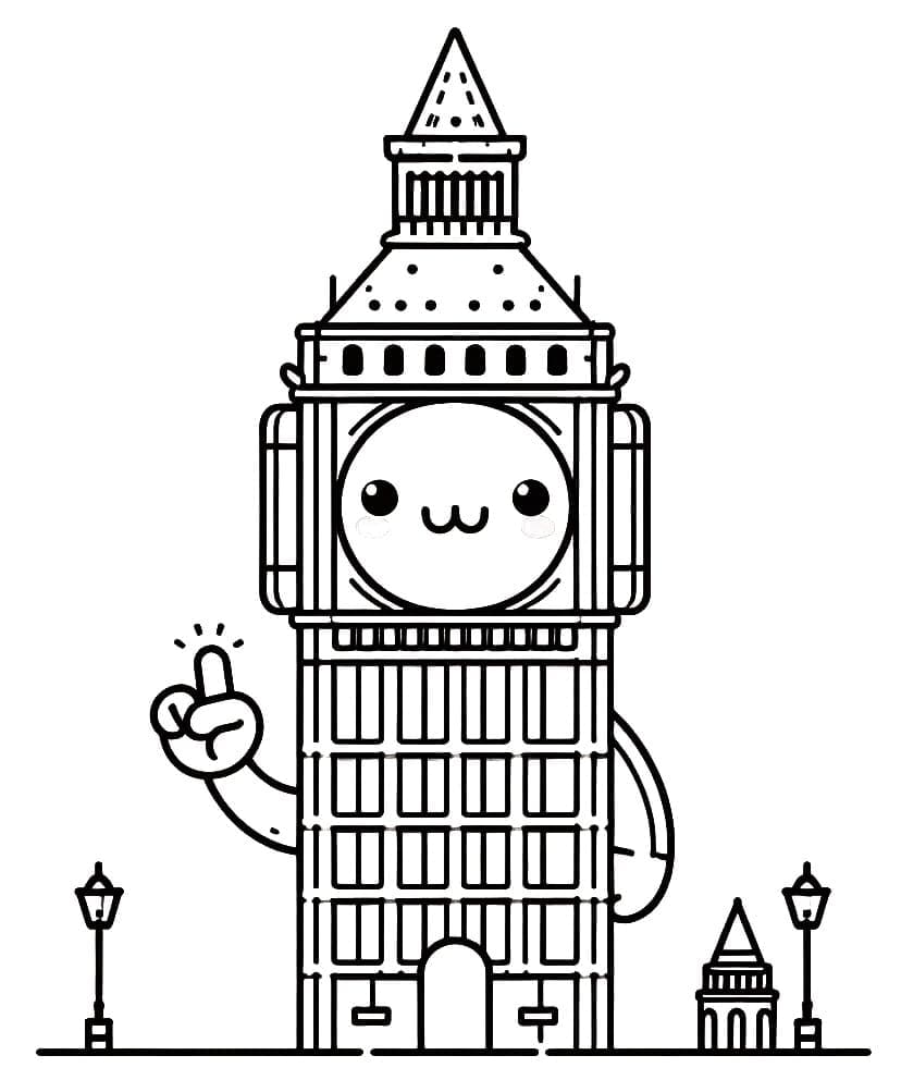 Meget sød Big Ben Tegninger til Farvelægning